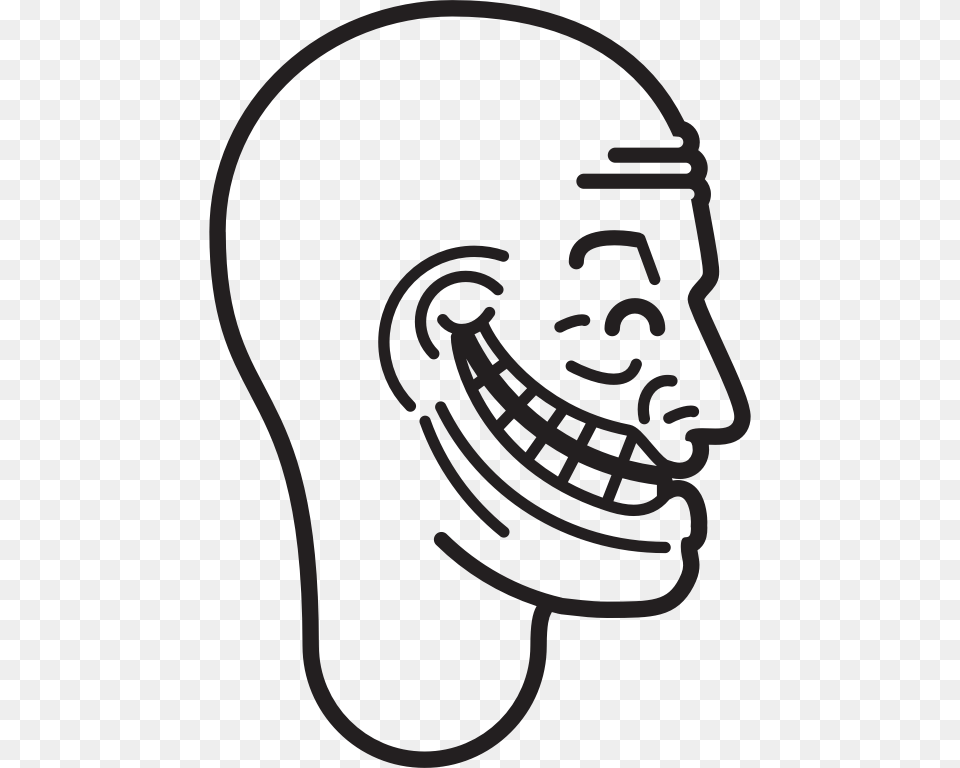 Royalty Download Trollface Side View Clip Troll Face From The Side, Person, Head Free Png