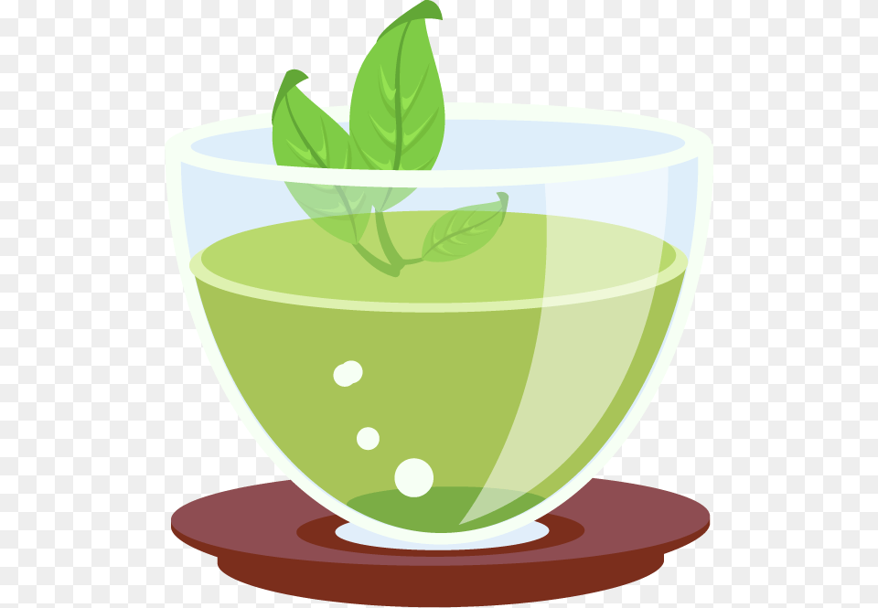 Royalty Library Collection Of High Quality Green Tea Cup Clip Art, Herbs, Mint, Plant, Bowl Free Png Download