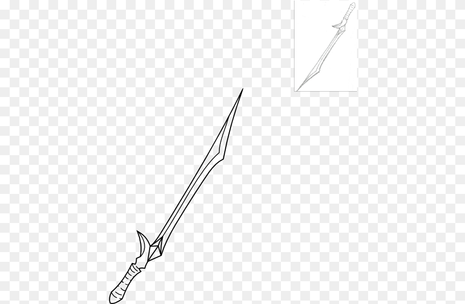 Royalty Free Public Domain Clipart Line Art, Sword, Weapon, Spear Png