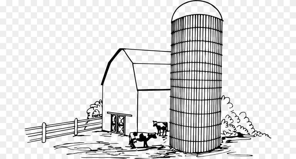 Royalty Free Stock Agriculture Clipart Drawing Drawing Of A Silo, Gray Png