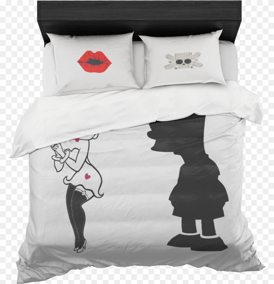 Royalty Stock Betty Boop And Bart His Hers Pink Pineapple Bedding, Cushion, Home Decor, Pillow, Furniture Free Transparent Png