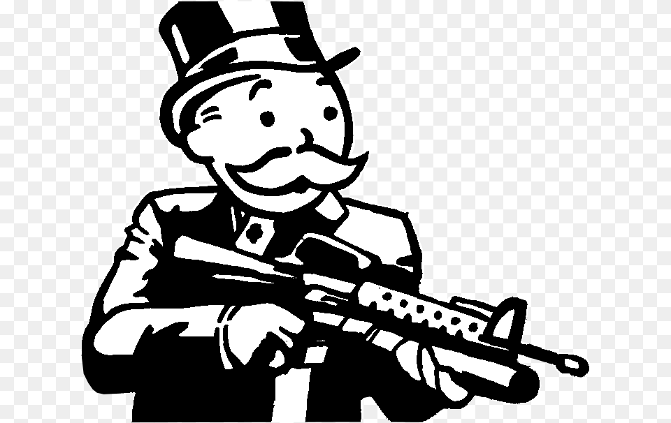 Royalty Stock Collection Of Alec Monopoly High Rich Uncle Pennybags, Stencil, Firearm, Gun, Rifle Free Png Download