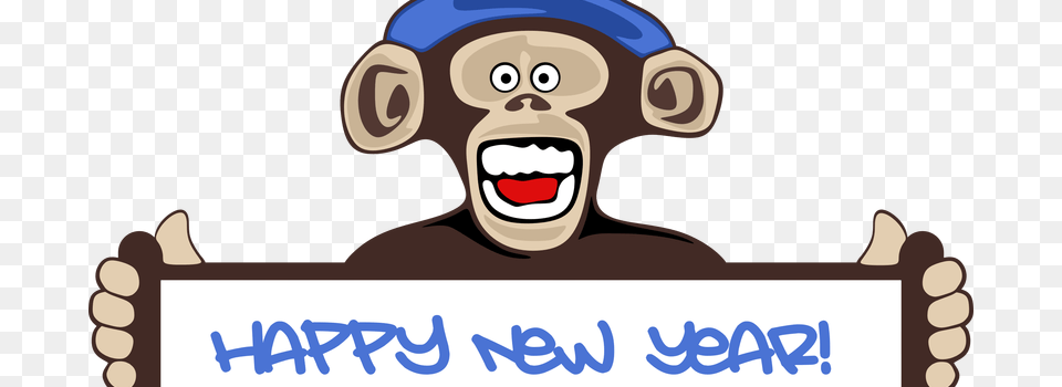 Royalty Happy Year Animated Clip Happy New Year Monkey 2018, Face, Head, Person, Animal Free Png Download