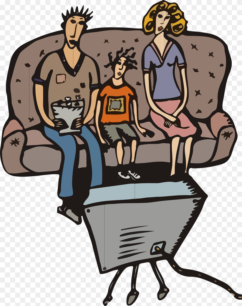 Royalty Library Family Watching Tv Clipart Family Watching Tv Together, Publication, Book, Comics, Person Free Png