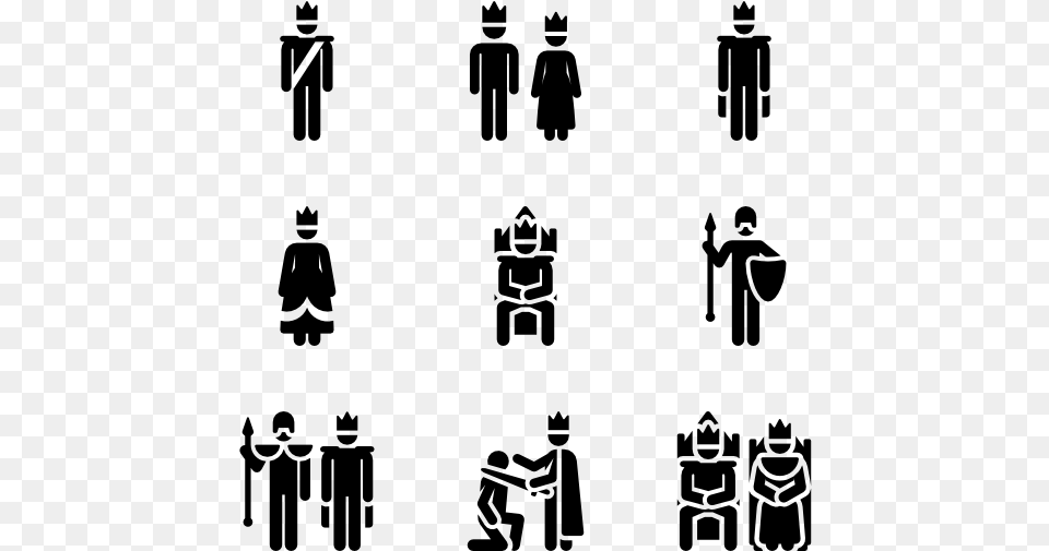 Royalty Pictograms King And Queen Icon, Gray Png