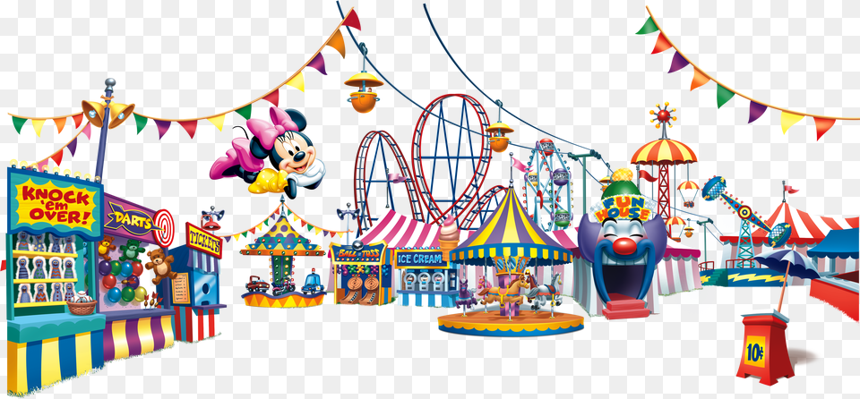 Royalty Stock Amusement Clipart Recreational Park Mickey Mouse Amusement Park, Circus, Leisure Activities, Cream, Dessert Png