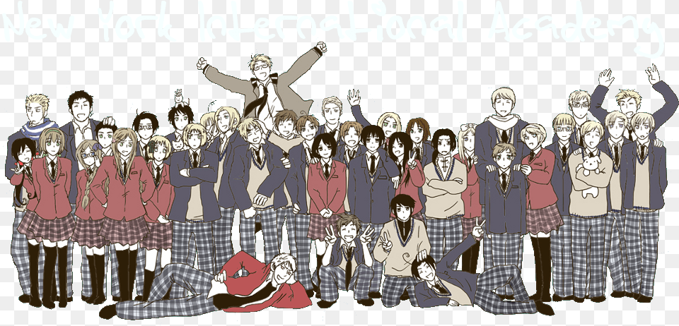 Rp Ad New York International Academy Hetalia Gakuen All Characters, Book, Comics, Publication, People Free Transparent Png