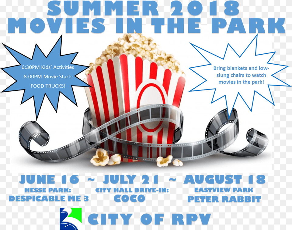 Rpv Movies In The Park Monday Matinee, Advertisement, Poster, Food, Popcorn Png