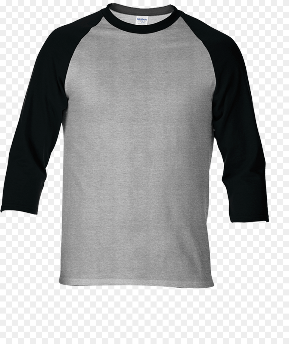 Rs Sport Grey Black Gildan 3 4 Raglan T Shirt, Clothing, Long Sleeve, Sleeve, T-shirt Free Png