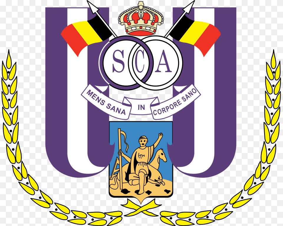 Rsc Anderlecht Logo, Person, Emblem, Symbol, Face Png Image