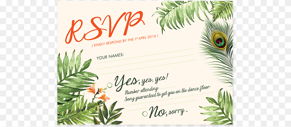 Rsvp Jungle Pepperandjoy Uk Rsvp Card Jungle, Text, Plant, Vegetation Free Png