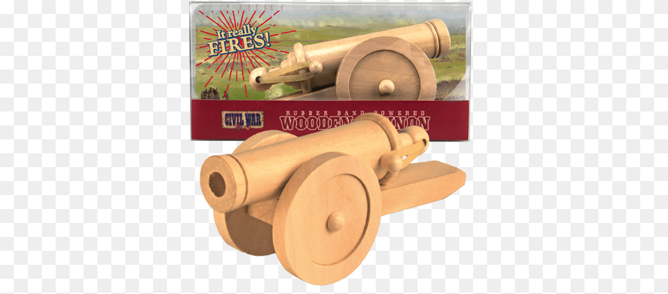 Rubber Band Powered Wood Cannon Cylinder, Weapon Png