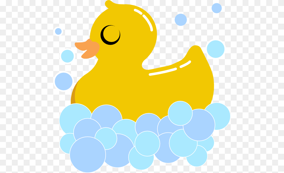 Rubber Duck In Bubbles Transparent, Animal, Bird Png Image