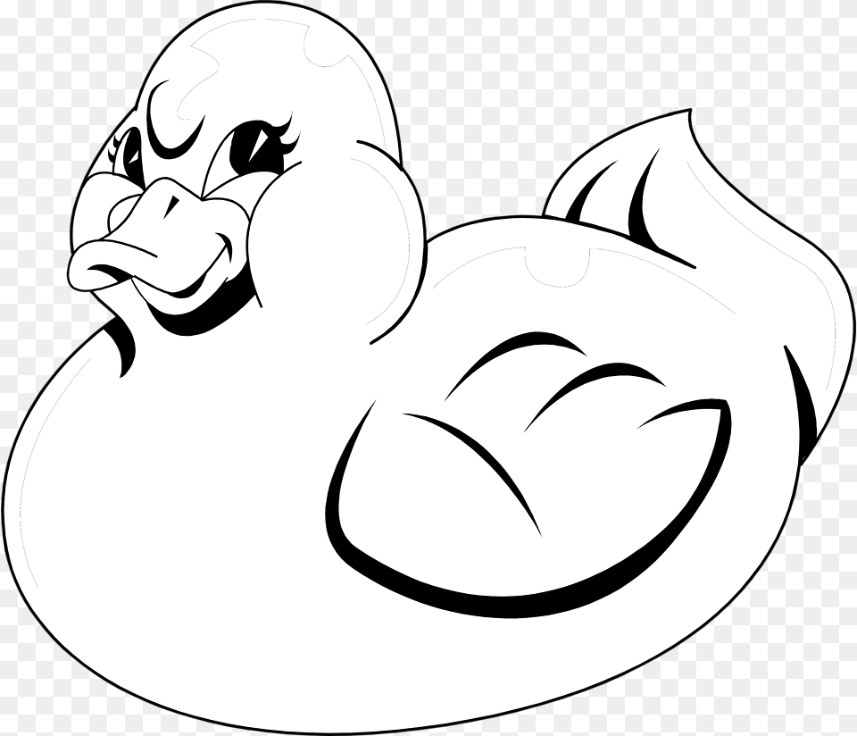 Rubber Ducky Clipart Black And White, Animal, Bird, Duck, Beak Free Png