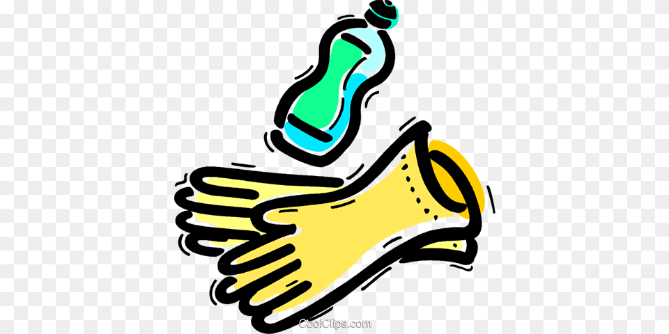 Rubber Gloves Royalty Vector Clip Art Illustration, Clothing, Glove, Light, Toothpaste Free Transparent Png