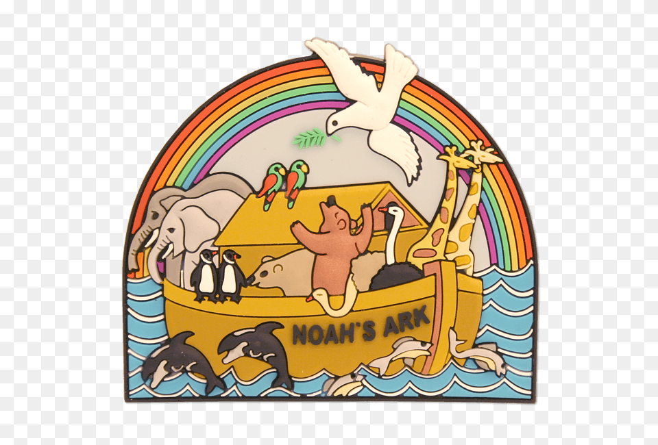 Rubber Magnet Featuring Noahs Ark And The Animals Inside, Animal, Bird, Penguin, Art Free Transparent Png