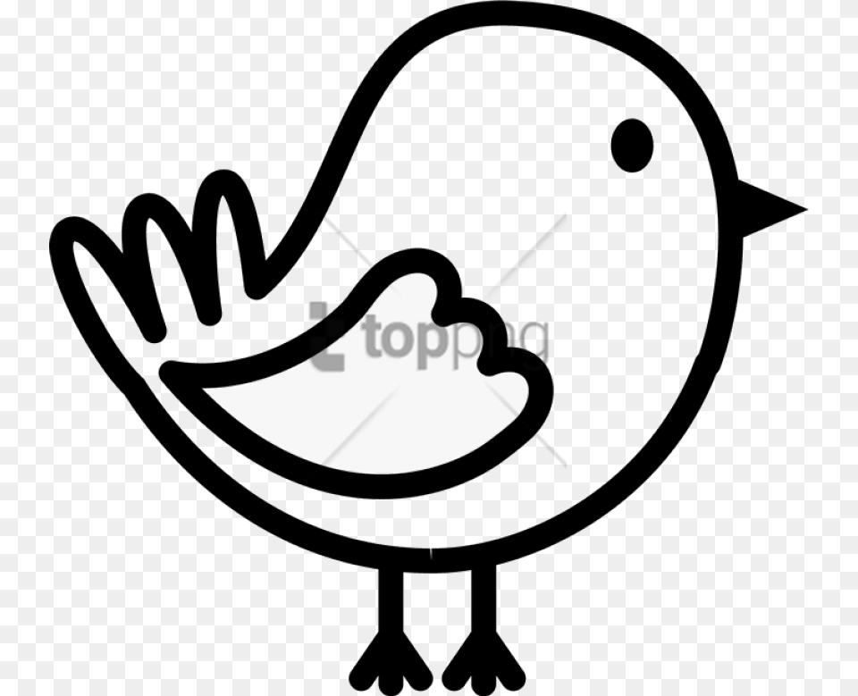 Rubber Stamp Stick Figure Outline Image Of Bird, Stencil, Cutlery, Animal, Beak Free Png Download