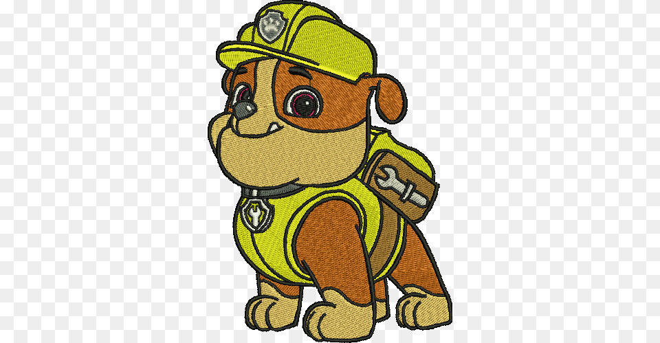 Rubble Paw Patrol Embroidery Designs Cartoon Character Paw Patrol Iron On Patch, Baby, Person Png