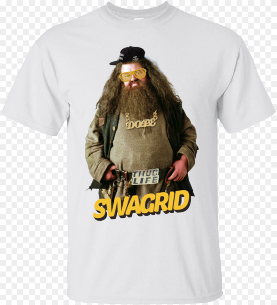 Rubeus Hagrid Harry Potter Shirts Dope Thug Life Swagrid Harry Potter Characters Outfit, Beard, Clothing, Face, Head Png