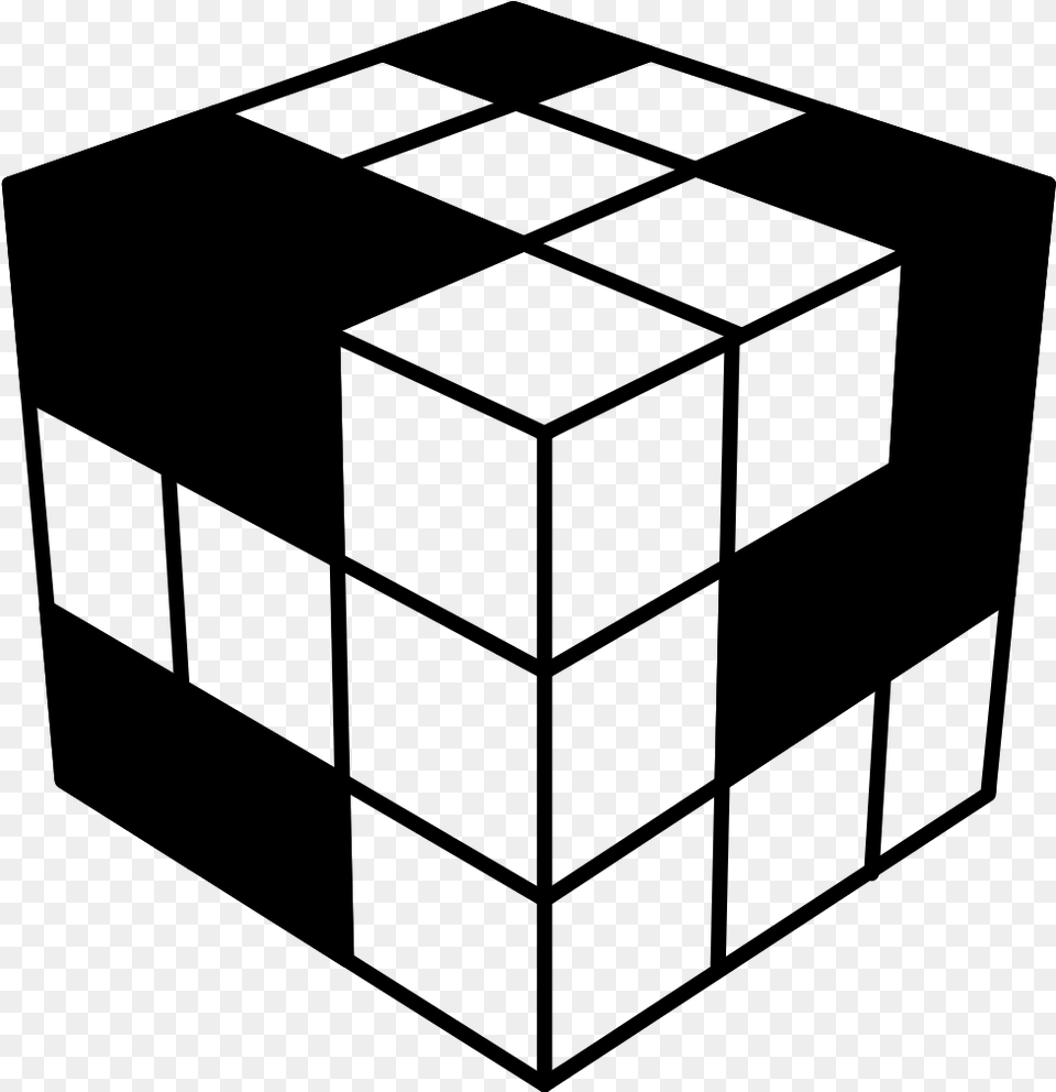 Rubiks Cube Coloring Page, Gray Free Png