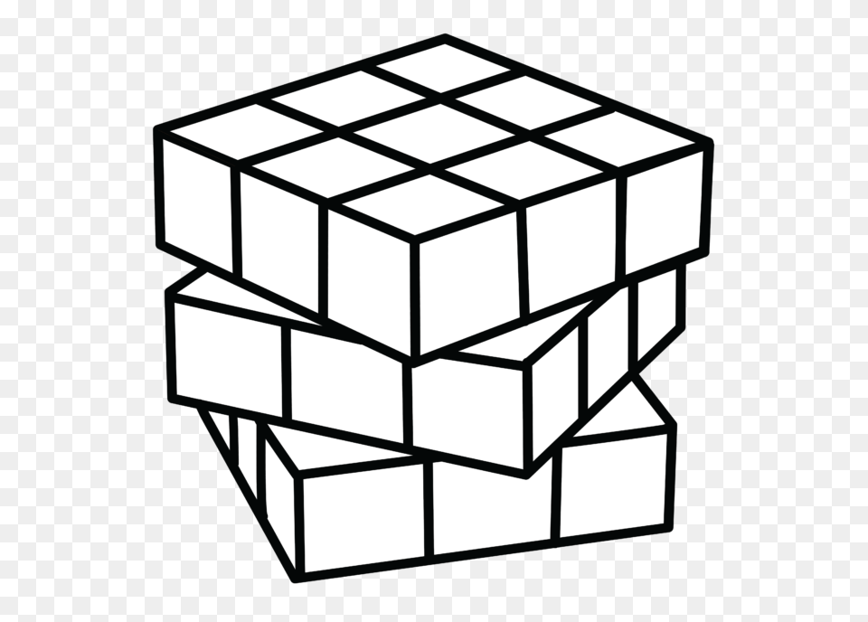 Rubix Cube Thick Linearts Clip Art, Toy, Rubix Cube, Blackboard Free Png