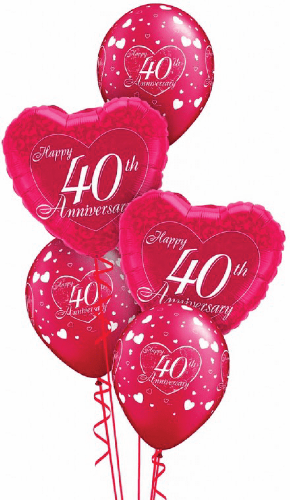 Ruby 40 Wedding Anniversary Balloon Display Happy 40th Anniversary Free Png