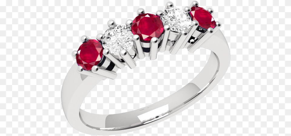 Ruby And Diamond Ring For Women In 9ct White Gold With 3 Sapphire Ring Diamond, Accessories, Jewelry, Silver, Dessert Free Png