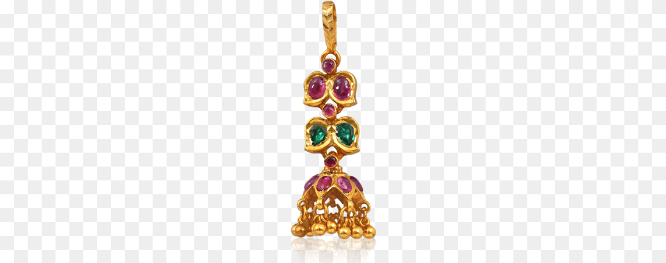 Ruby And Emerald Gold Jhimki Pendant Emerald, Accessories, Earring, Jewelry, Treasure Free Png