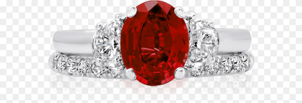 Ruby Engagement Ring With Moon Cut Side Diamonds Pre Engagement Ring, Accessories, Diamond, Gemstone, Jewelry Free Png Download