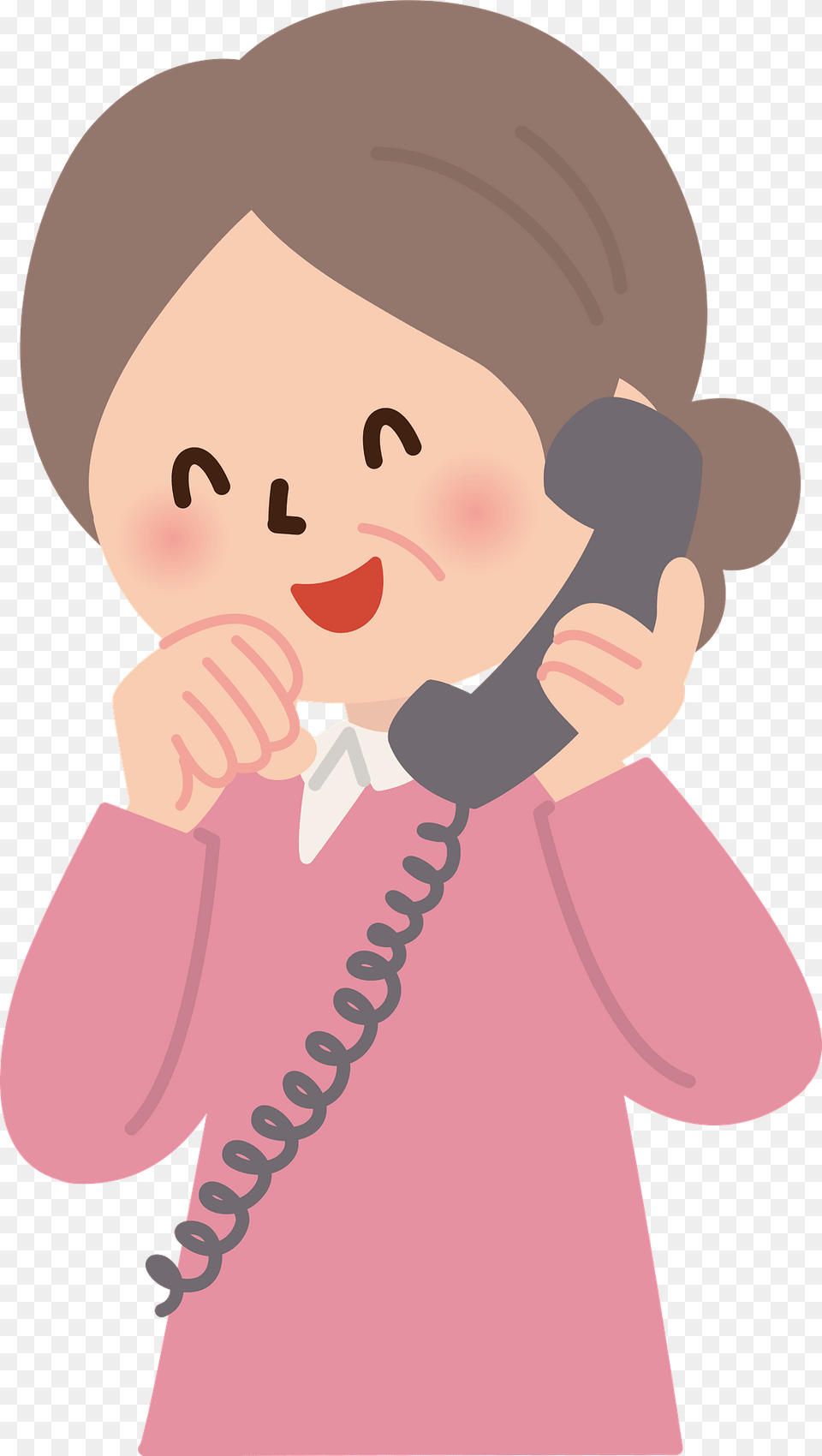 Ruby Grandmother Is Talking On The Telephone Clipart, Electronics, Phone, Baby, Person Png Image
