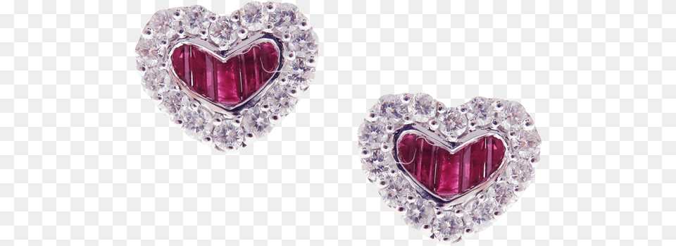 Ruby Heart Adora Diamond Heart Studs Earrings Solid, Accessories, Jewelry, Gemstone, Crystal Free Transparent Png