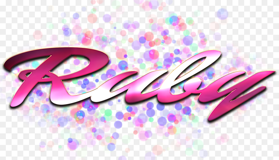 Ruby Name Logo Bokeh, Art, Graphics, Purple, Paper Free Png