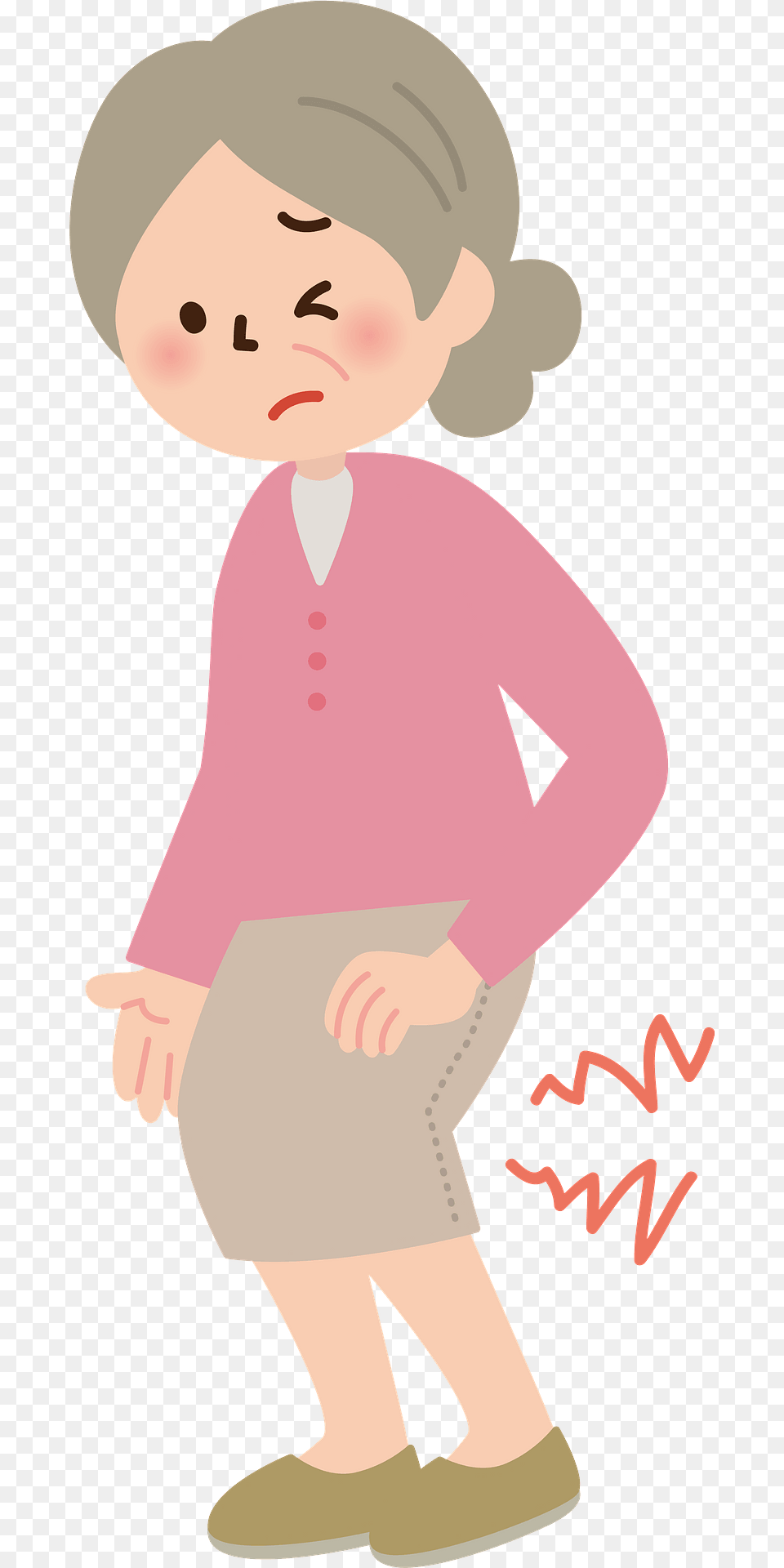 Ruby Old Woman Is Having Knee Pain Clipart, Baby, Person, Face, Head Free Png Download