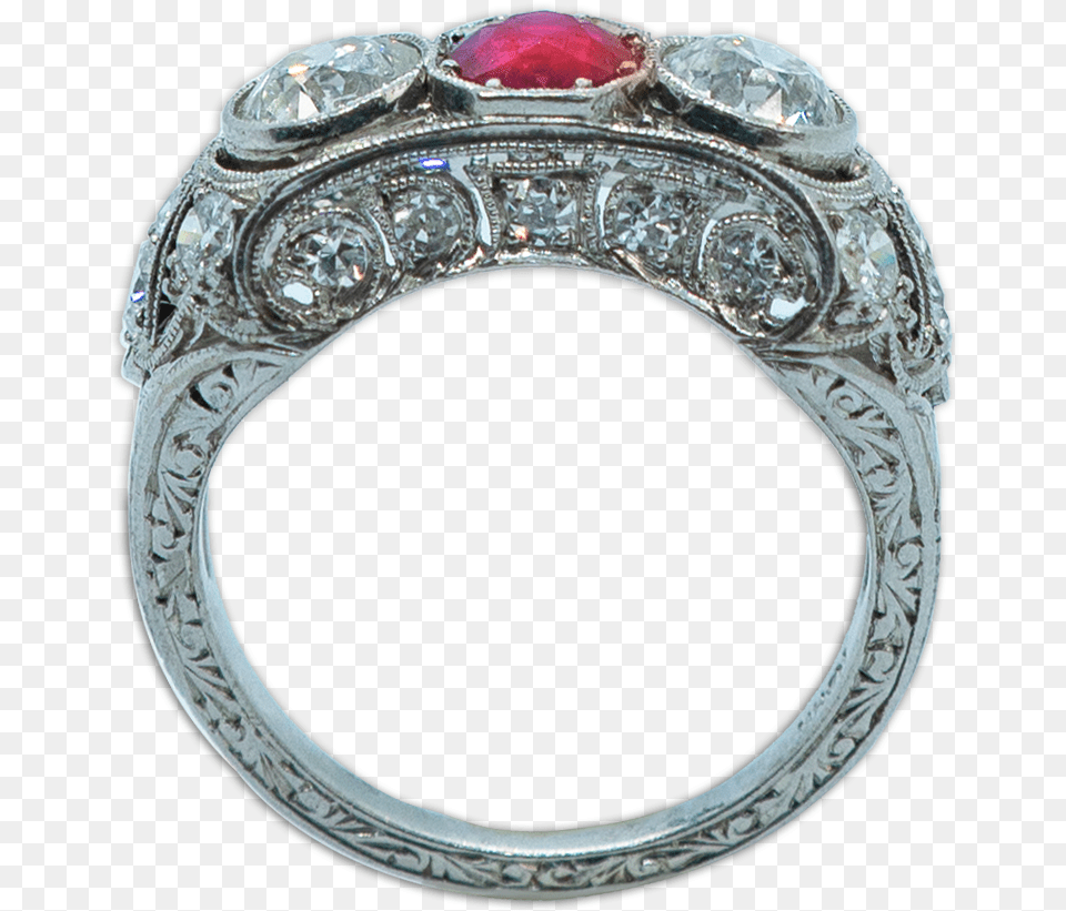 Ruby Ring Estate Sideview Engagement Ring, Accessories, Jewelry, Diamond, Gemstone Free Transparent Png