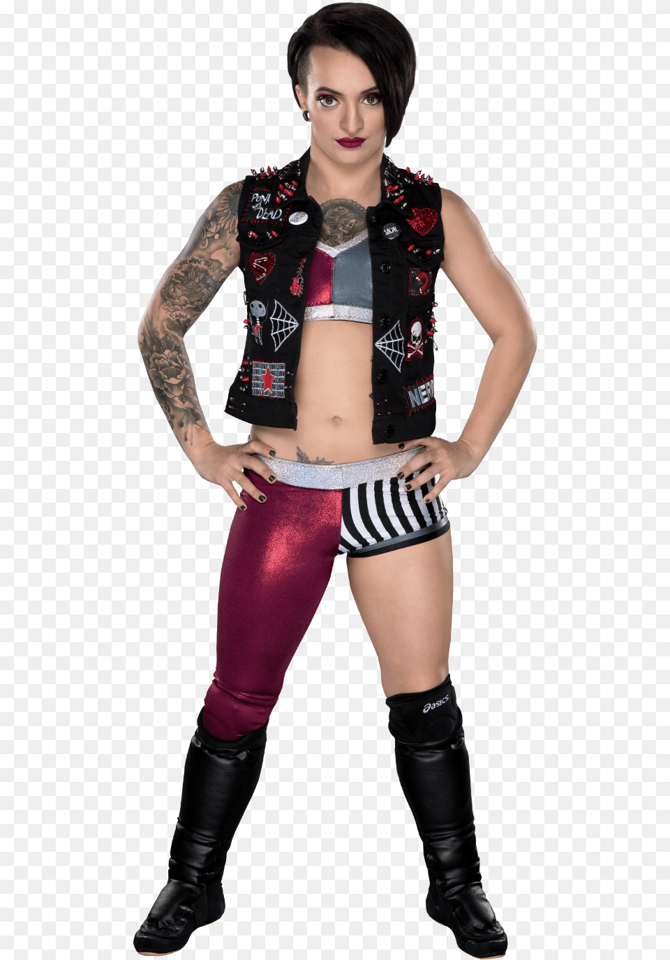 Ruby Riot Stats By Https Wwe Ruby Riot Riot Squad, Clothing, Vest, Lifejacket, Female Png