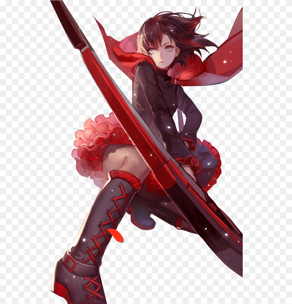 Ruby Rose Anime Rwby Ruby Rose Rwby, Book, Comics, Publication, Adult Free Png