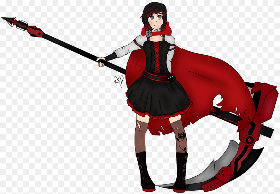 Ruby Rose By Absolutedespair Ruby Rose Rwby Season 4 Outfit, Weapon, Sword, Adult, Person Free Png