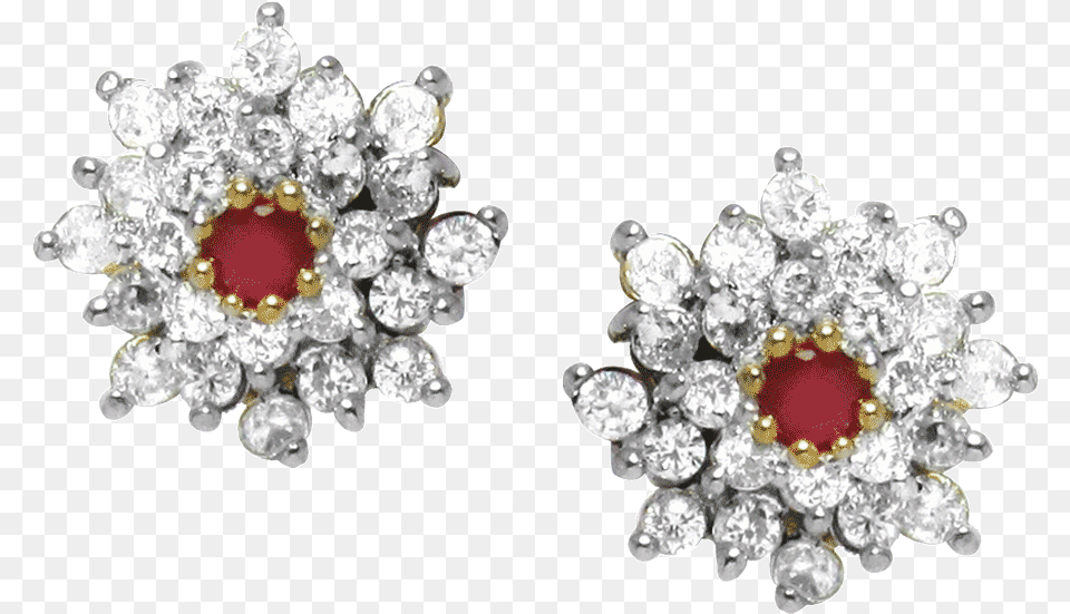 Ruby Stud Earrings White Stones, Accessories, Earring, Jewelry, Chandelier Png Image