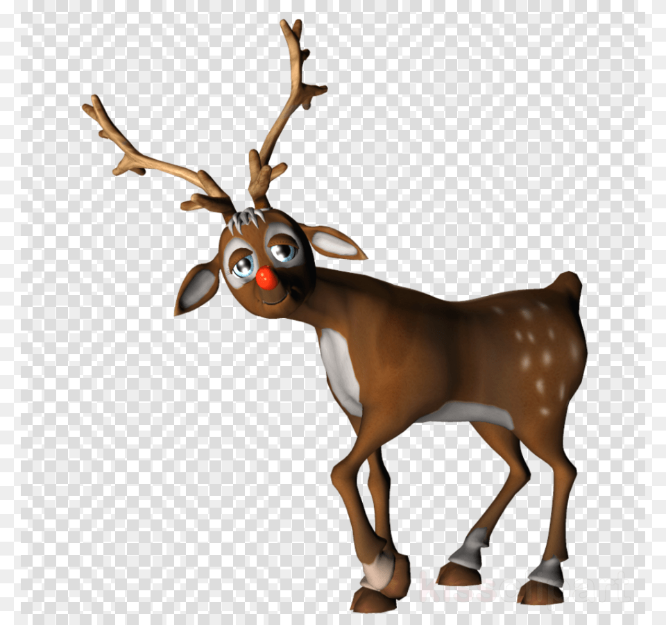 Rudolf Clipart Reindeer Rudolph Rudolf, Animal, Wildlife, Deer, Mammal Png Image
