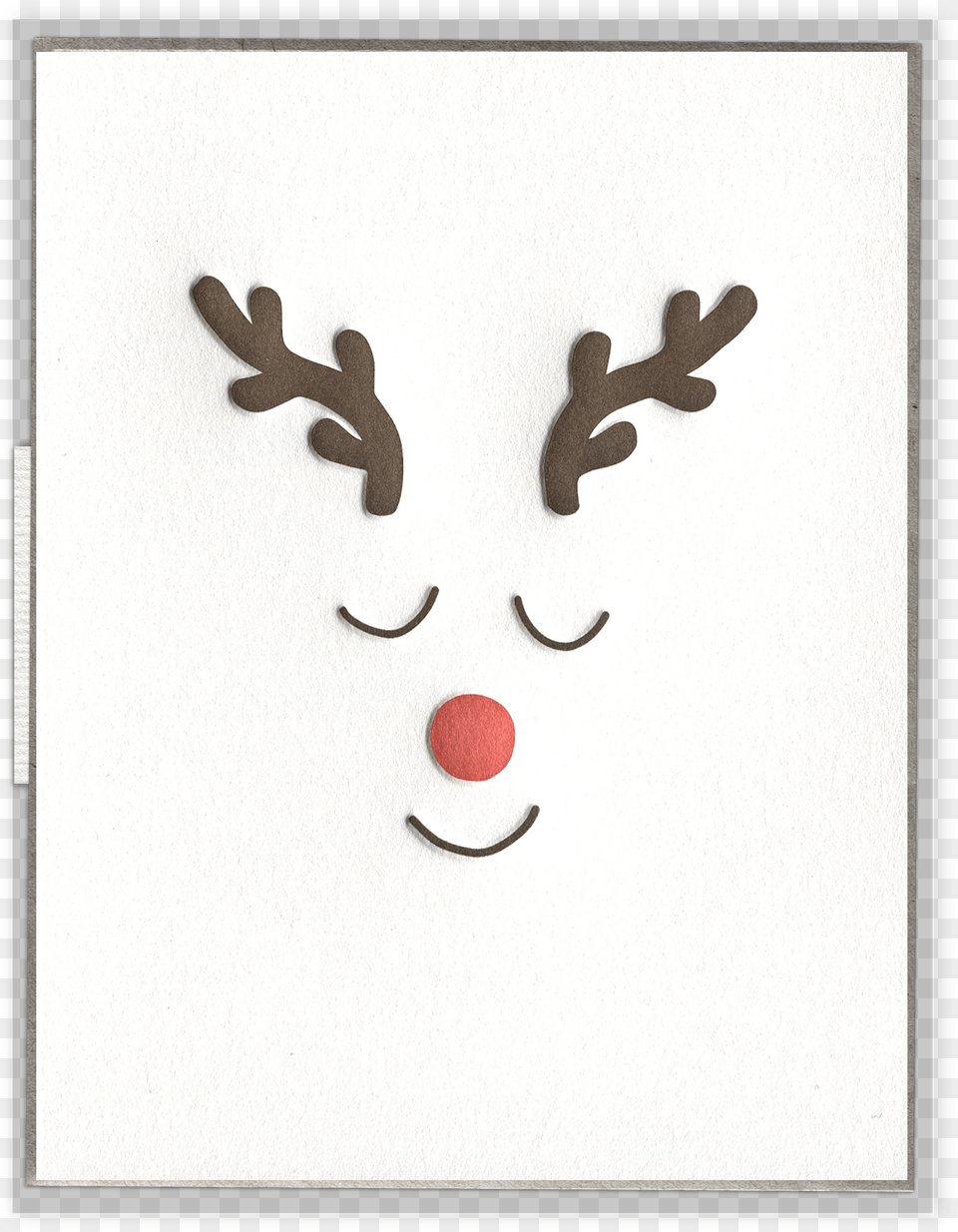 Rudolph Letterpress Greeting Card With Envelope Cartoon Png Image