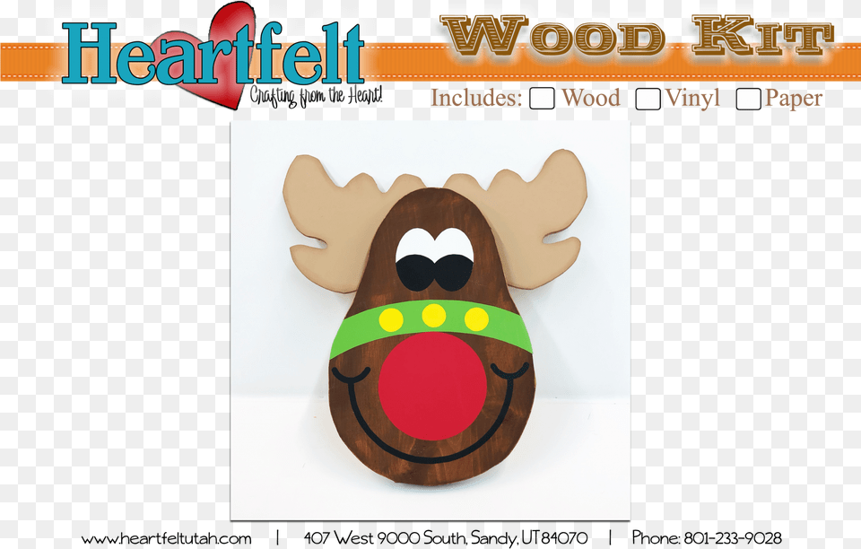 Rudolph Reindeer Head Hanger Wood Kit W Vinyl 15 X Cartoon Free Png Download