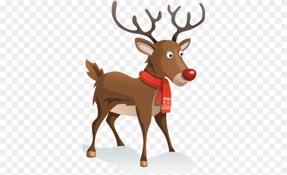 Rudolph Reindeer Santa Claus Deer For Animal Figure, Mammal, Wildlife, Elk, Kangaroo Free Transparent Png