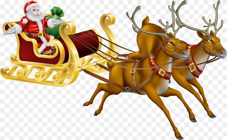 Rudolph Santa Claus Reindeer Christmas Santa Claus With Reindeer, Baby, Person, Outdoors, Clothing Free Png Download