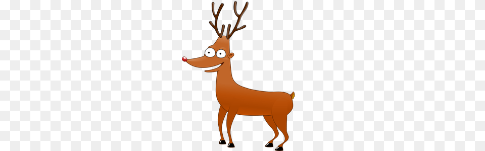 Rudolph The Red Nosed Reindeer Clipart, Animal, Deer, Mammal, Wildlife Png Image
