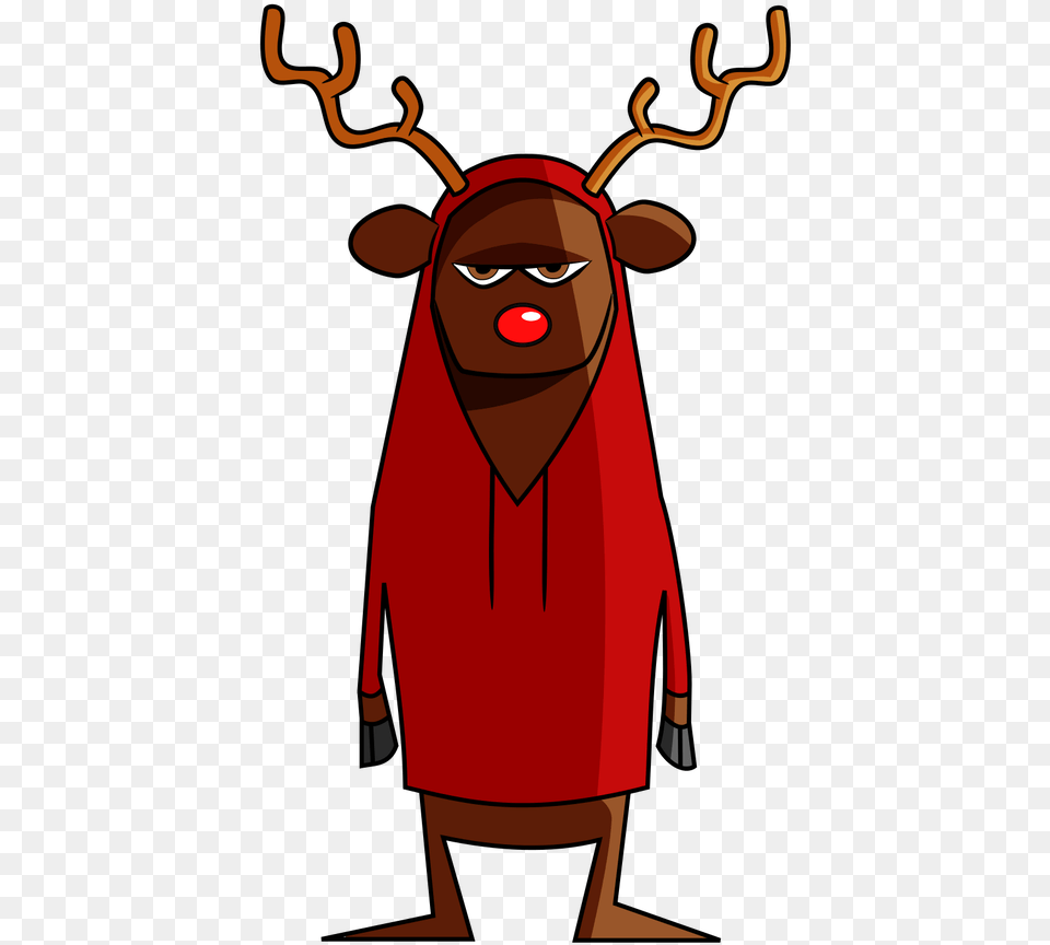 Rudolph The Red Nosed Reindeer Clipart Outline Cartoon, Adult, Female, Person, Woman Png Image