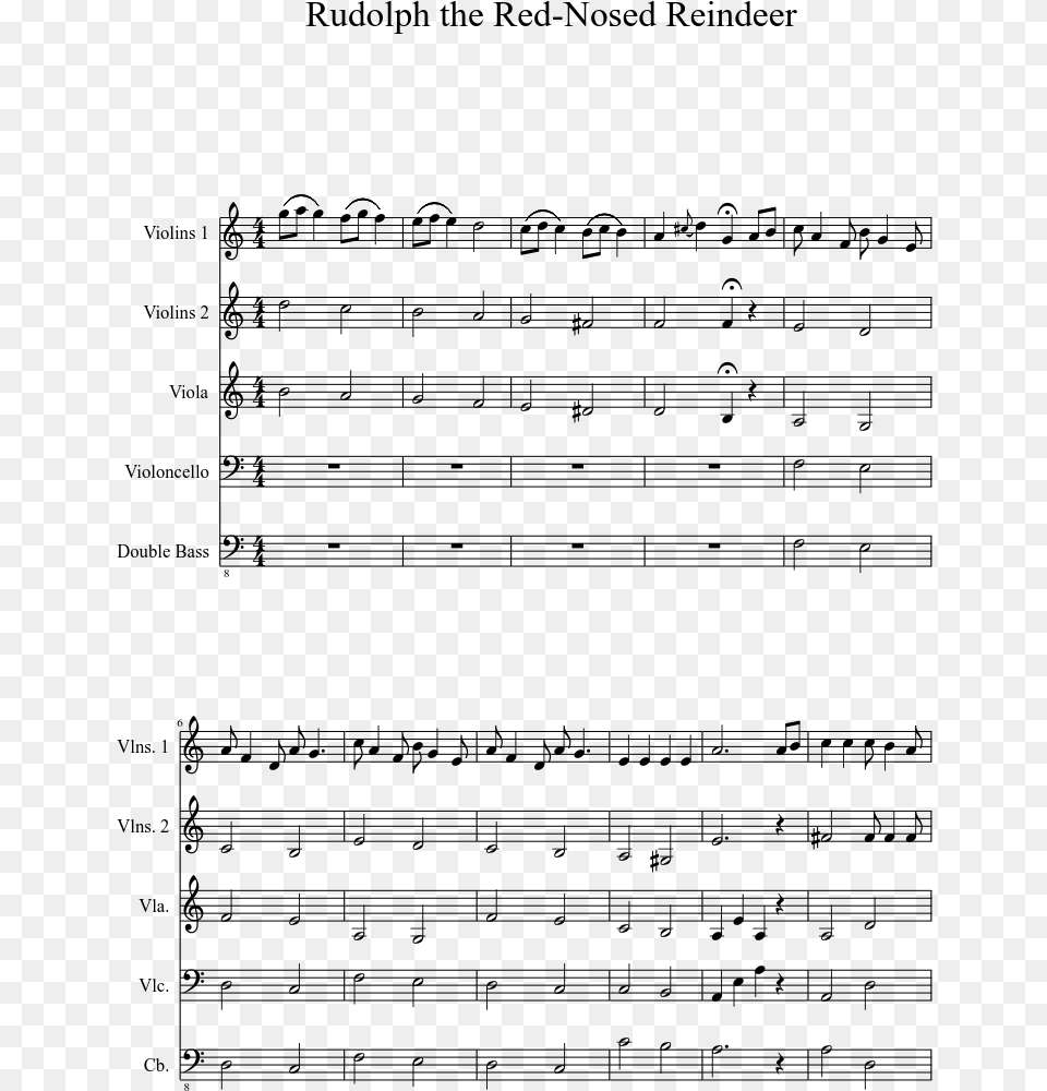 Rudolph The Red Nosed Reindeer Sheet Music 1 Of 3 Pages Hills Are Alive With The Sound, Gray Free Transparent Png