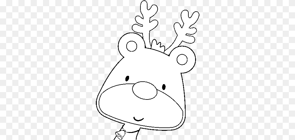 Rudolph The Reindeer Coloring, Clothing, Hat, Stencil, Baby Free Png Download