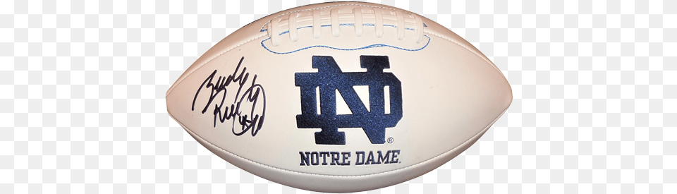 Rudy Ruettiger Autographed Notre Dame Irish Logo Football Notre Dame, Ball, Rugby, Rugby Ball, Sport Free Transparent Png