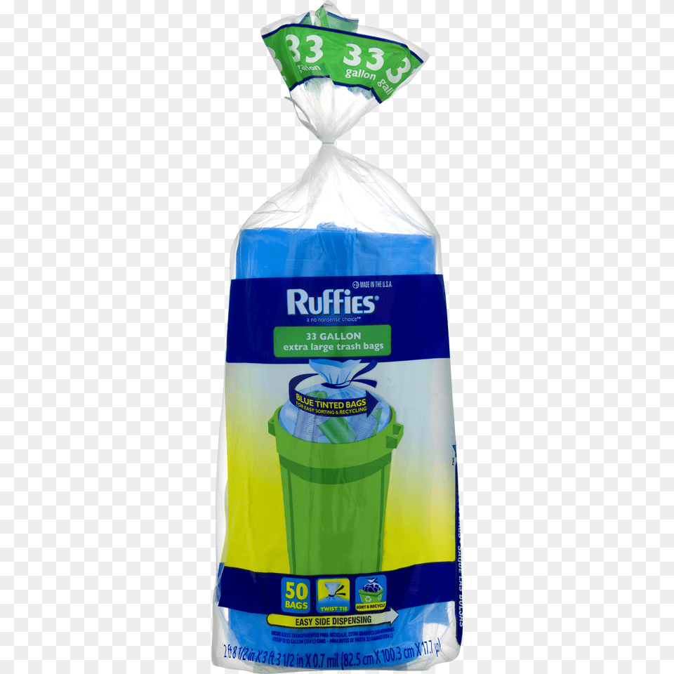 Ruffies Extra Large Twist Tie Trash Bags Gallon Count, Bag, Bottle, Plastic, Food Free Transparent Png