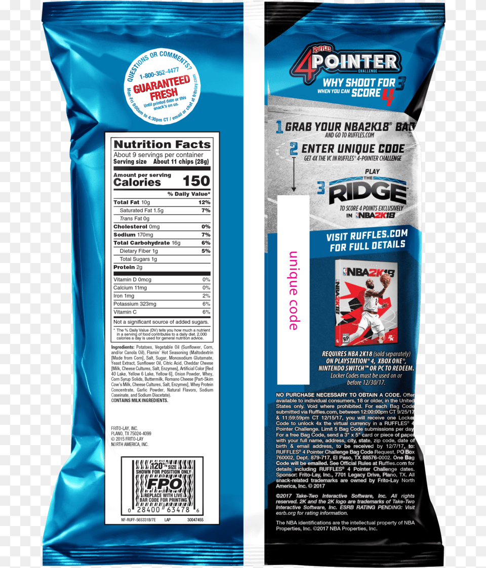 Ruffles 4pt Back Packaging And Labeling, Advertisement, Boy, Child, Male Png Image